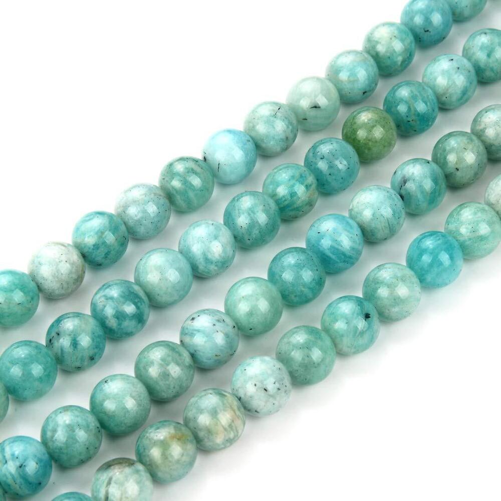 6263 2 Strands Adabele Natural Brazil Blue Amazonite Healing Gemstone 8mm